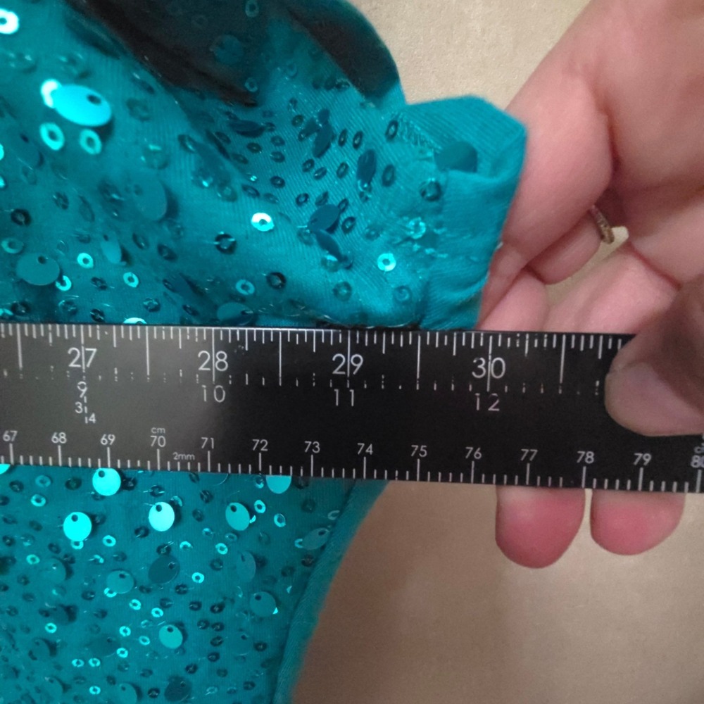 Lane Bryant Teal Blue Sequin V-Neck Dolman Sleeve Top Plus Size 22/24 NWT - Picture 6 of 6
